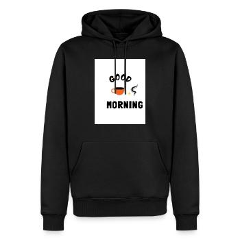 Black White and Orange Playful Cat T Shirt - Sweat à capuche Premium bio Homme - noir - Devant - Nico (187cm)