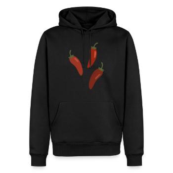 Chilischoten - Männer Premium Bio Hoodie - Schwarz - Vorne - Nico (187cm)