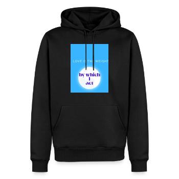 LOVE IS THE WEIGHT - Sweat à capuche Premium bio Homme - noir - Devant - Nico (187cm)