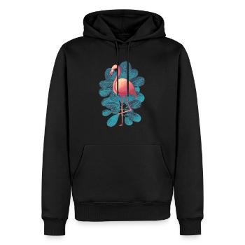 Flamingo - Männer Premium Bio Hoodie - Schwarz - Vorne - Nico (187cm)