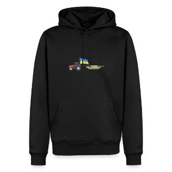 Ukrainischer Bauer stiehlt Kiewer Traktortank - Männer Premium Bio Hoodie - Schwarz - Vorne - Nico (187cm)