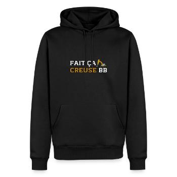 Fait ça Creuse bb humour Pelleteuse - Sweat à capuche Premium bio Homme - noir - Devant - Nico (187cm)
