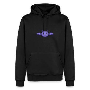 Chat chauve-souris - Sweat à capuche Premium bio Homme - noir - Devant - Nico (187cm)