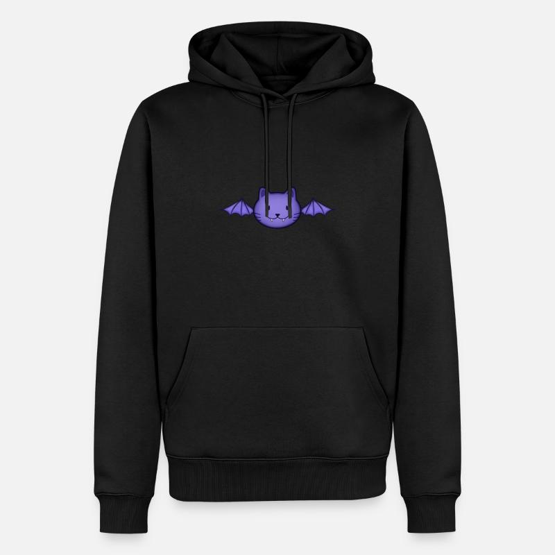 Chat chauve-souris - Sweat à capuche Premium bio Homme - noir