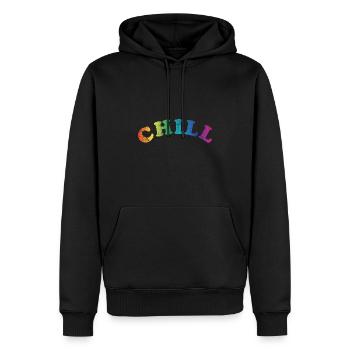 Chill chillen - Männer Premium Bio Hoodie - Schwarz - Vorne - Nico (187cm)