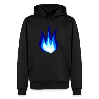 Blue Fire Flames - Men’s Premium Organic Hoodie - black - Front - Nico (187cm)