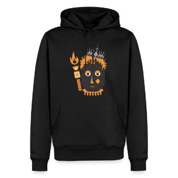 roi - Sweat à capuche Premium bio Homme - noir - Devant - Nico (187cm)