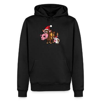 Rétro Vintage Grunge Style Noël - Sweat à capuche Premium bio Homme - noir - Devant - Nico (187cm)