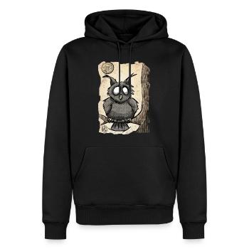 Uhu ~ Kritzeltoon #05 - Männer Premium Bio Hoodie - Schwarz - Vorne - Nico (187cm)
