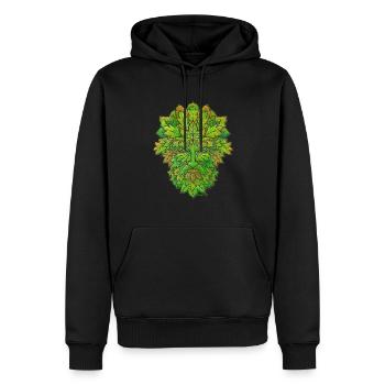 Green Man 3 - Men’s Premium Organic Hoodie - black - Front - Nico (187cm)