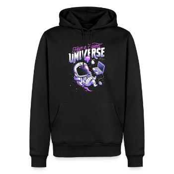 23F 0274 sw - Männer Premium Bio Hoodie - Schwarz - Vorne - Nico (187cm)