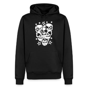 Totenköpfe, Sterne, Skull - Männer Premium Bio Hoodie - Schwarz - Vorne - Nico (187cm)
