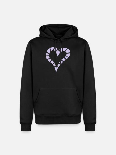 coeur valentin decoupe - Sweat à capuche Premium bio Homme - noir