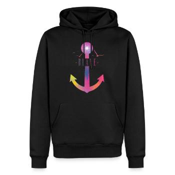 Brave - Ancrage coloré - Sweat à capuche Premium bio Homme - noir - Devant - Nico (187cm)