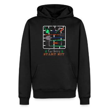 Gardening start kit - Sweat à capuche Premium bio Homme - noir - Devant - Nico (187cm)