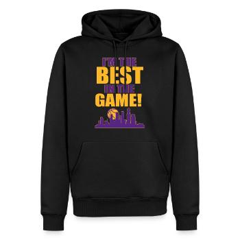 I am better at basketball - Men’s Premium Organic Hoodie - black - Front - Nico (187cm)