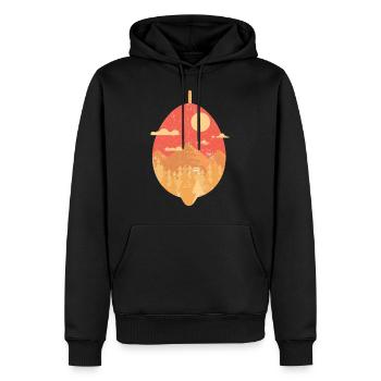 Vintage Tropische Frucht - Zitrone - Männer Premium Bio Hoodie - Schwarz - Vorne - Nico (187cm)