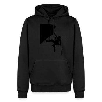 Klettern, Kletterin. - Männer Premium Bio Hoodie - Schwarz - Vorne - Nico (187cm)