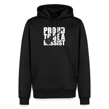 Bass Player Gift PROUD TO BE A BASSIST cadeau - Sweat à capuche Premium bio Homme - noir - Devant - Nico (187cm)