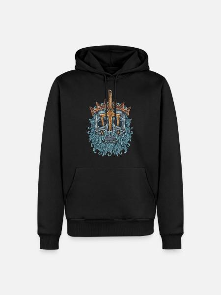 King trident skull - Men’s Premium Organic Hoodie - black