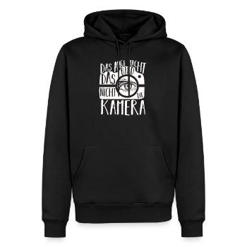 L’appareil photo est l’instrument du photographe - Sweat à capuche Premium bio Homme - noir - Devant - Nico (187cm)