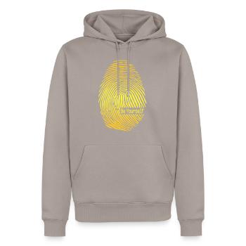 empreinte digitale - Sweat à capuche Premium bio Homme - taupe - Devant - Nico (187cm)