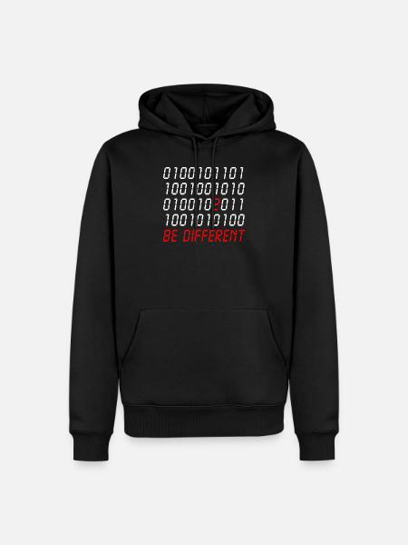 0100101 be different nerd programer gift idea - Männer Premium Bio Hoodie - Schwarz