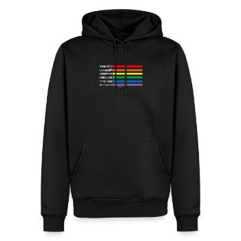 Cadeau sabre laser LGBT - Sweat à capuche Premium bio Homme - noir - Devant - Nico (187cm)