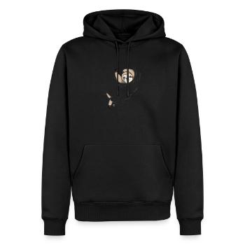 sleeping sloth gift - Men’s Premium Organic Hoodie - black - Front - Nico (187cm)