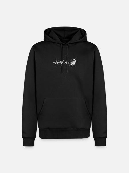 Astronaut heartbeat gift - Men’s Premium Organic Hoodie - black