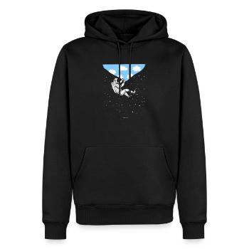 Cadeau astronaute dans le ciel - Sweat à capuche Premium bio Homme - noir - Devant - Nico (187cm)