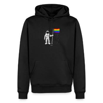 Cadeau de l'astronaute LGBT - Sweat à capuche Premium bio Homme - noir - Devant - Nico (187cm)