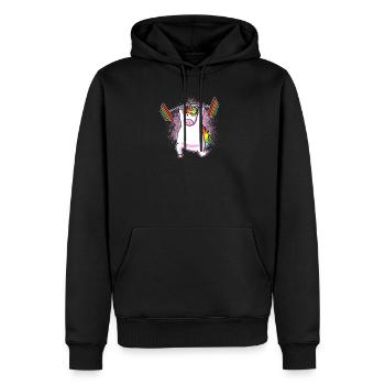 cadeau de licorne de levage - Sweat à capuche Premium bio Homme - noir - Devant - Nico (187cm)