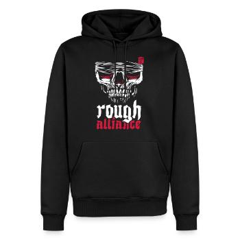 Rough Alliance no frame (White / Red) - Men’s Premium Organic Hoodie - black - Front - Nico (187cm)