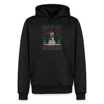 Hässliches Strickjackeschneemanngeschenk - Männer Premium Bio Hoodie - Schwarz - Vorne - Nico (187cm)