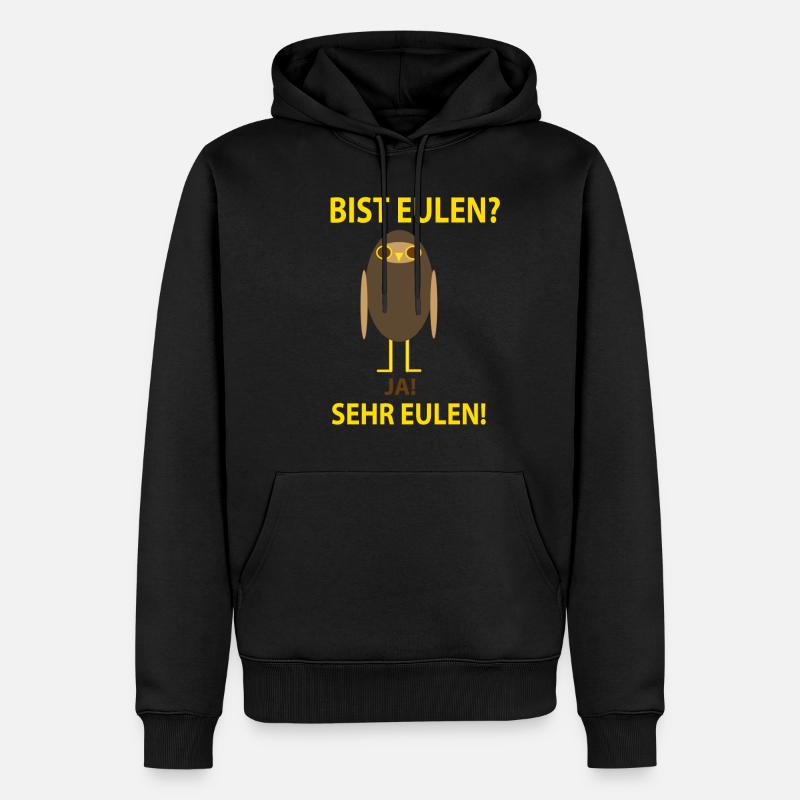 Bist Eulen - Männer Premium Bio Hoodie - Schwarz