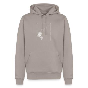 Minimal Dandelion gift - Men’s Premium Organic Hoodie - taupe - Front - Nico (187cm)
