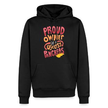 Stolzer Besitzer eines nutzlosen Pankreas-Geschenks - Männer Premium Bio Hoodie - Schwarz - Vorne - Nico (187cm)