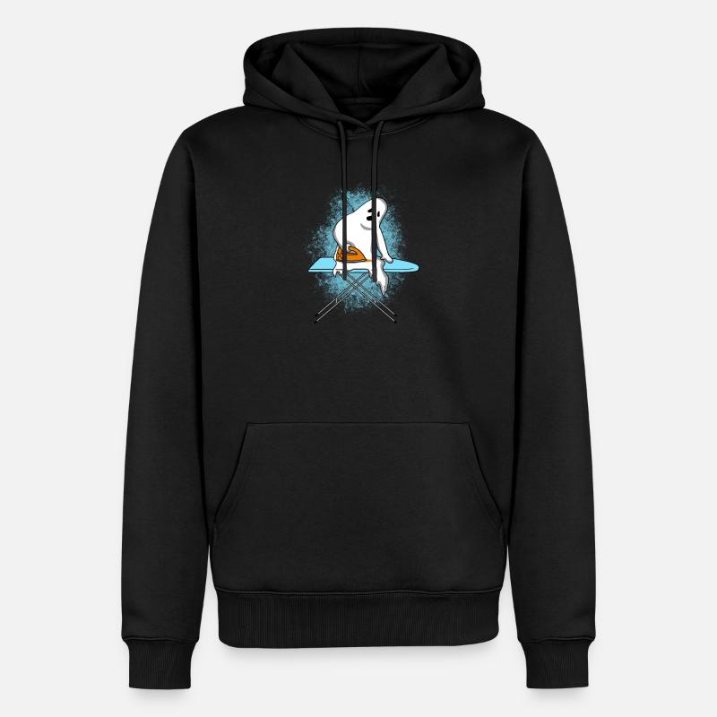 Geist, der Selbsthalloween-Geschenk bügelt - Männer Premium Bio Hoodie - Schwarz