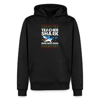 Teachershark hässliches Strickjackegeschenk - Männer Premium Bio Hoodie - Schwarz - Vorne - Nico (187cm)