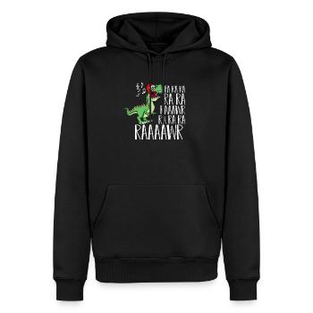 Dinosaurier singen Weihnachtsgeschenk - Männer Premium Bio Hoodie - Schwarz - Vorne - Nico (187cm)
