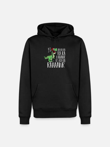 Dinosaur singing Christmas gift - Men’s Premium Organic Hoodie - black