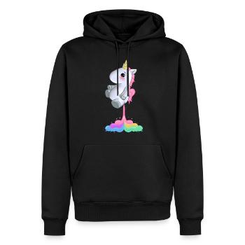 Drôle Licorne pétant Rainbow Colors Fart Gift Ide - Sweat à capuche Premium bio Homme - noir - Devant - Nico (187cm)