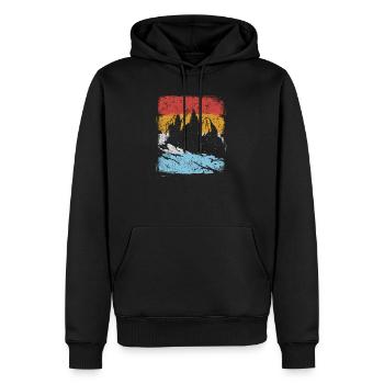Vintage Dolomiten Geschenk - Männer Premium Bio Hoodie - Schwarz - Vorne - Nico (187cm)