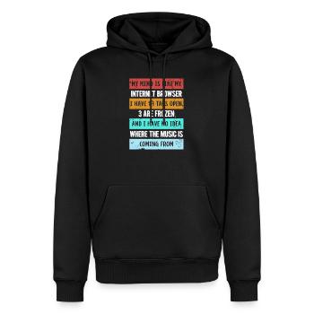 Mon esprit est comme mon cadeau de navigateur internet - Sweat à capuche Premium bio Homme - noir - Devant - Nico (187cm)