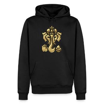Ganesha, Elefanten Gott, Hinduismus, Yoga, Tantra - Männer Premium Bio Hoodie - Schwarz - Vorne - Nico (187cm)