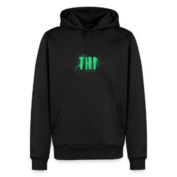 Tim - Männer Premium Bio Hoodie - Schwarz - Vorne - Nico (187cm)