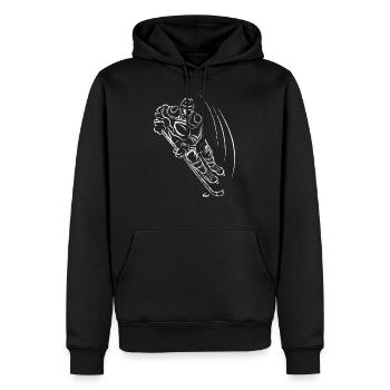 Hockey sur glace Hockey sur glace Sport d'hiver - Sweat à capuche Premium bio Homme - noir - Devant - Nico (187cm)