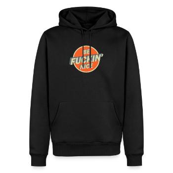 Être gentil - Sweat à capuche Premium bio Homme - noir - Devant - Nico (187cm)