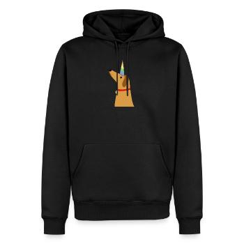 Doux Licorne - Sweat à capuche Premium bio Homme - noir - Devant - Nico (187cm)